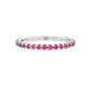 14K White gold eternity band set with pink sapphires. Item 9236 - ABC Jewelry Co.