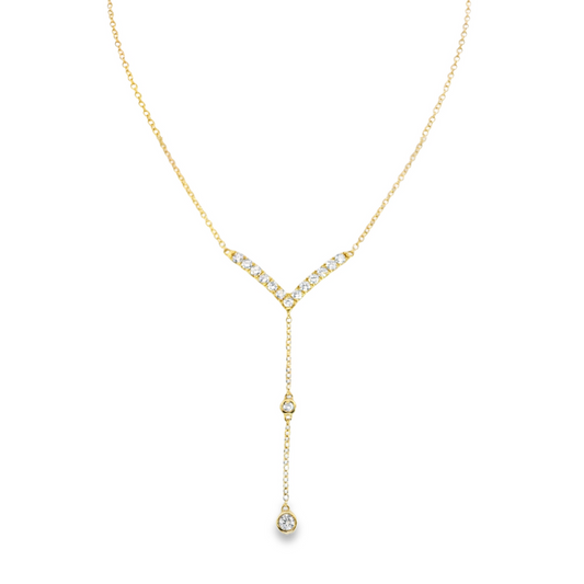 18K Yellow Gold - Diamond Fashion Necklace - J35446