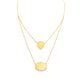 14K Yellow gold double strand necklace with an oval and round engraving plate. Item J31812 - ABC Jewelry Co. 