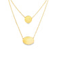 14K Yellow gold double strand necklace with an oval and round engraving plate. Item J31812 - ABC Jewelry Co. 