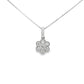 Diamond cluster pendant in floral design, set with round brilliant diamonds. Item J30348 - ABC Jewelry Co.