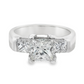 14K White Gold - Three Stone Ring - J31008