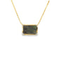 14K Yellow gold pendant necklace set with black mother of pearl. Item J31812 - ABC Jewelry Co