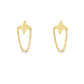 14K Yellow gold star burst earrings with delicate chain accents. Item J32110 - ABC Jewelry Co. 