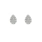 14K White gold earrings set with round brilliant diamonds set in a pear shape setting. Item J32154 - ABC Jewelry Co. 
