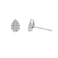 14K White gold earrings set with round brilliant diamonds set in a pear shape setting. Item J32154 - ABC Jewelry Co. 