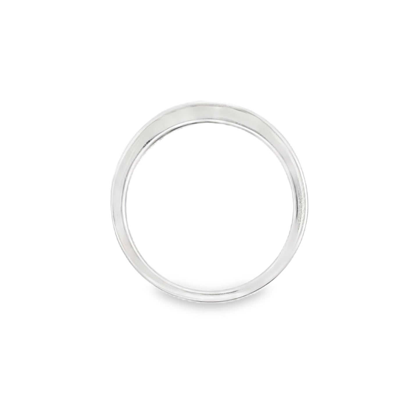 14K White gold band channel set with blue sapphires. Item J32315 - ABC Jewelry Co. 