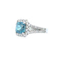 Blue Zircon Diamond Halo Ring - J32468