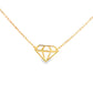 14K Yellow gold necklace with diamond silhouette pendant. Item J32590 - ABC Jewelry Co.