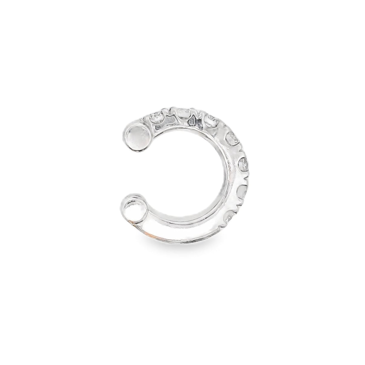 14K White gold ear cuff set with round brilliant diamonds - item J32663, ABC Jewelry Co