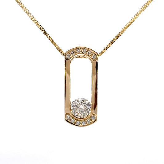 14 kt yellow gold diamond necklace