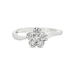 18K White gold diamond cluster ring in floral design with bypass style shank. Item J33161 - ABC Jewelry Co