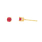 14K Yellow gold stud earrings set with round rubies. Item J34286 - ABC Jewelry Co.
