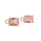 14K Rose gold earring jackets each featuring a cushion cut morganite. Item J34293 - ABC Jewelry Co. 