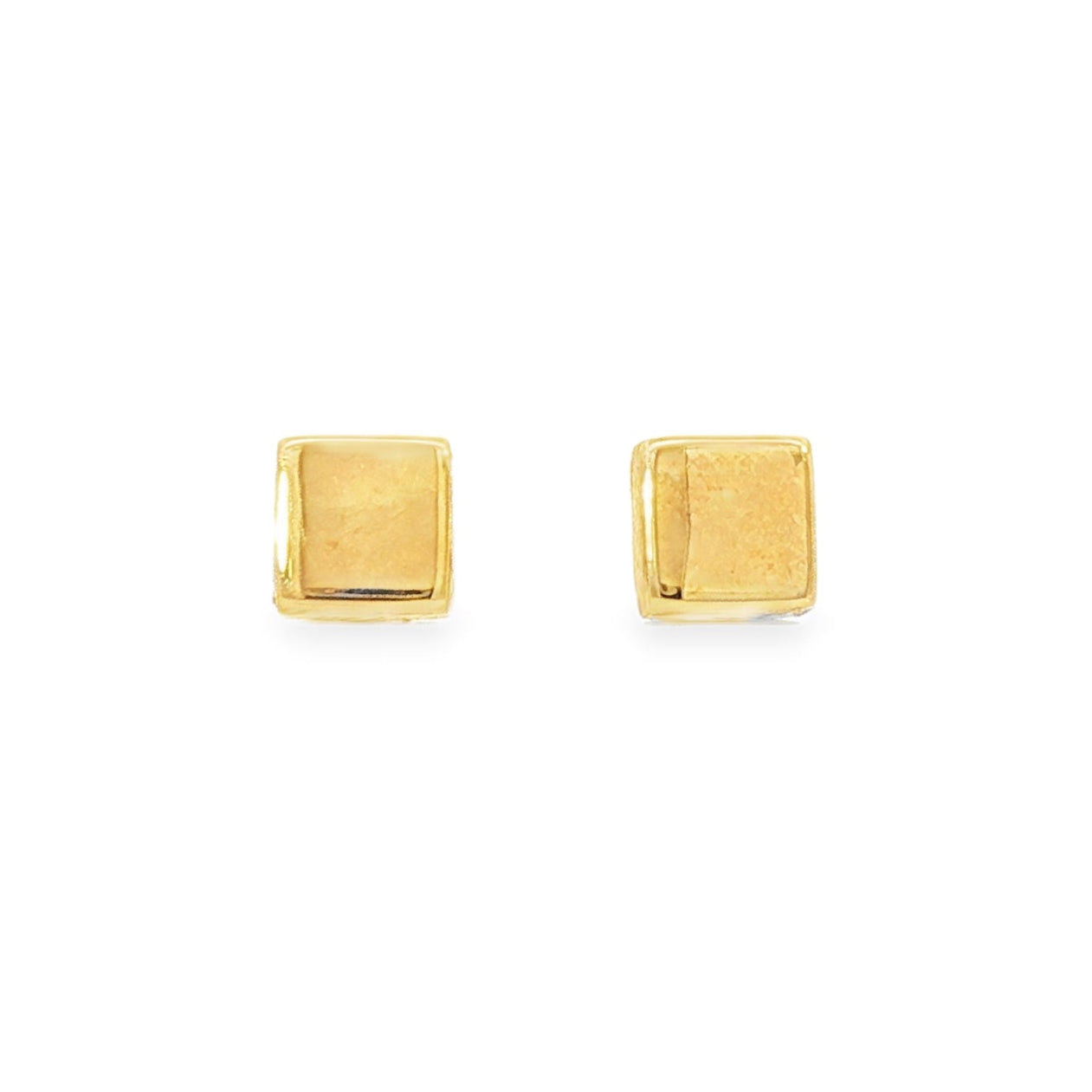 14K Yellow gold square studs. Item J34298 - ABC Jewelry Co. 