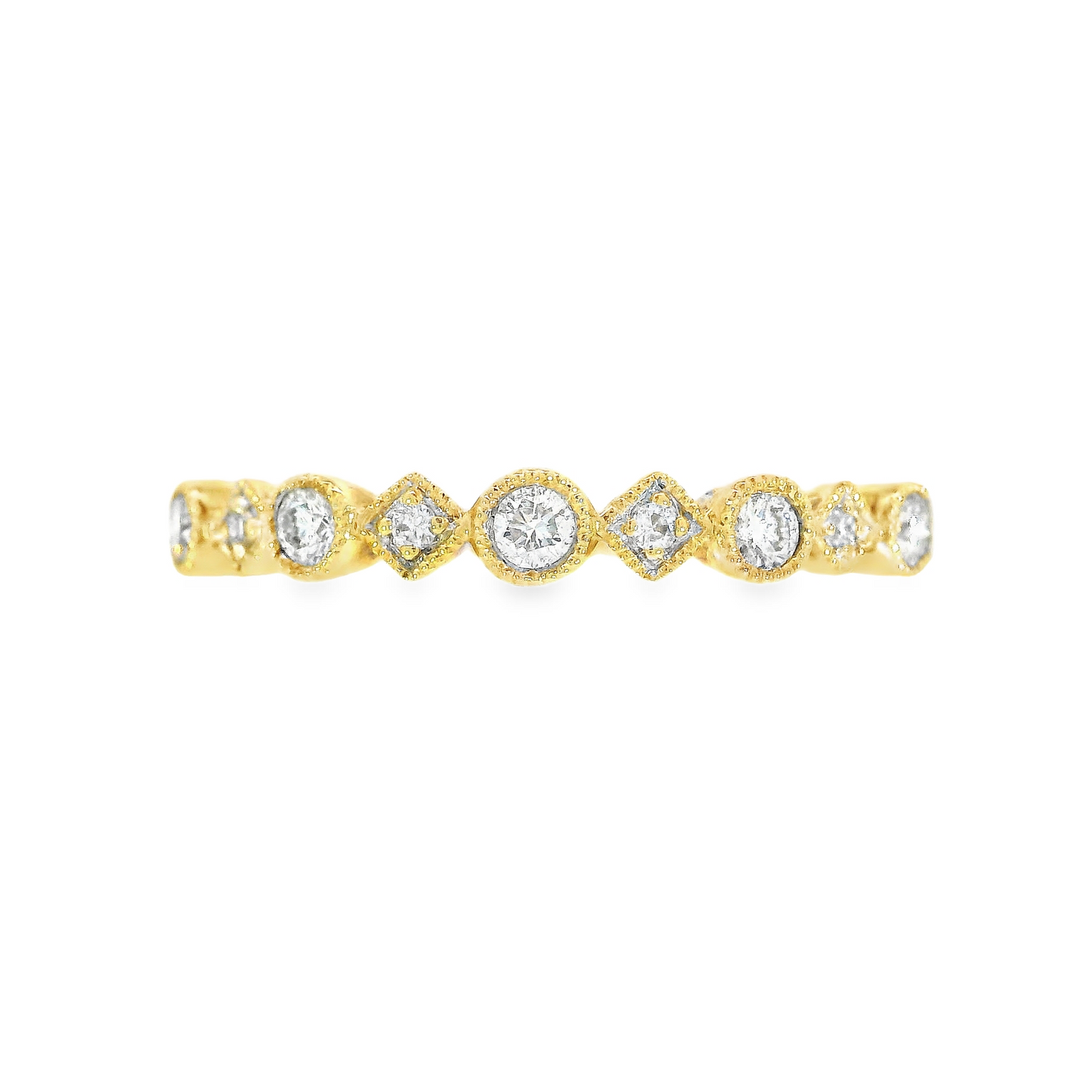 18K Yellow Gold - Ladies Diamond Band - J34397