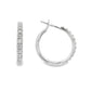18K White gold hoop earrings set with round brilliant diamonds - item J34449, ABC Jewelry Co. 