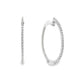 14K White gold slim hoop earrings set with round brilliant diamonds - item J34455, ABC Jewelry Co. 