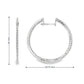14K White gold slim hoop earrings set with round brilliant diamonds - item J34455, ABC Jewelry Co. 