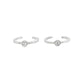 14K White gold ear cuffs, each with 1 bezel set round brilliant diamond. Item J34614 - ABC Jewelry Co.