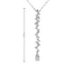 14K White gold necklace with diamond cascade pendant featuring round brilliant diamonds, item J34752 - ABC Jewelry Co