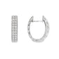 14K White gold diamond pave oval hoop earrings. Item J34762 - ABC Jewelry Co
