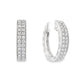 14K White gold diamond pave oval hoop earrings. Item J34762 - ABC Jewelry Co