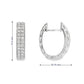 14K White gold diamond pave oval hoop earrings. Item J34762 - ABC Jewelry Co