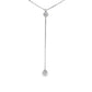 14K White Gold - Diamond Y Drop Necklace - J34763