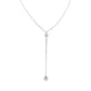 14K White Gold - Diamond Y Drop Necklace - J34763
