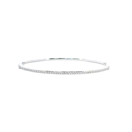 18K White Gold - Diamond Bangle Bracelet - J34873