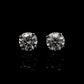 14K White gold stud earrings set with 2 round brilliant diamonds. Item J34919 - ABC Jewelry Co. 