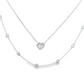 14K White Gold - Heart Shaped Diamonds By The Yard Necklace - J35174