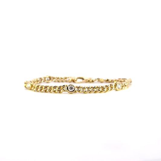 14K Yellow Gold - Diamond Tennis Bracelet - J35206