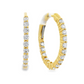 14K Yellow Gold - Diamond Hoop Earrings - J35236