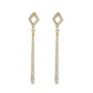 18K Yellow Gold - Diamond Dangle Earrings - J34408