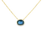 14K Yellow Gold - Oval Blue Sapphire Necklace - J35341