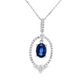 14K White Gold - Oval Sapphire Pendant - J35437