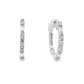14K White gold hoop earrings set with baguette diamonds and round brilliant diamonds. Item J35473 - ABC Jewelry Co.