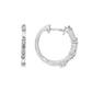 14K White gold hoop earrings set with baguette diamonds and round brilliant diamonds. Item J35473 - ABC Jewelry Co.