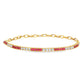 14K Yellow gold chain bracelet with alternating stacks of red rubies and diamonds. Item J35481 - ABC Jewelry Co. 