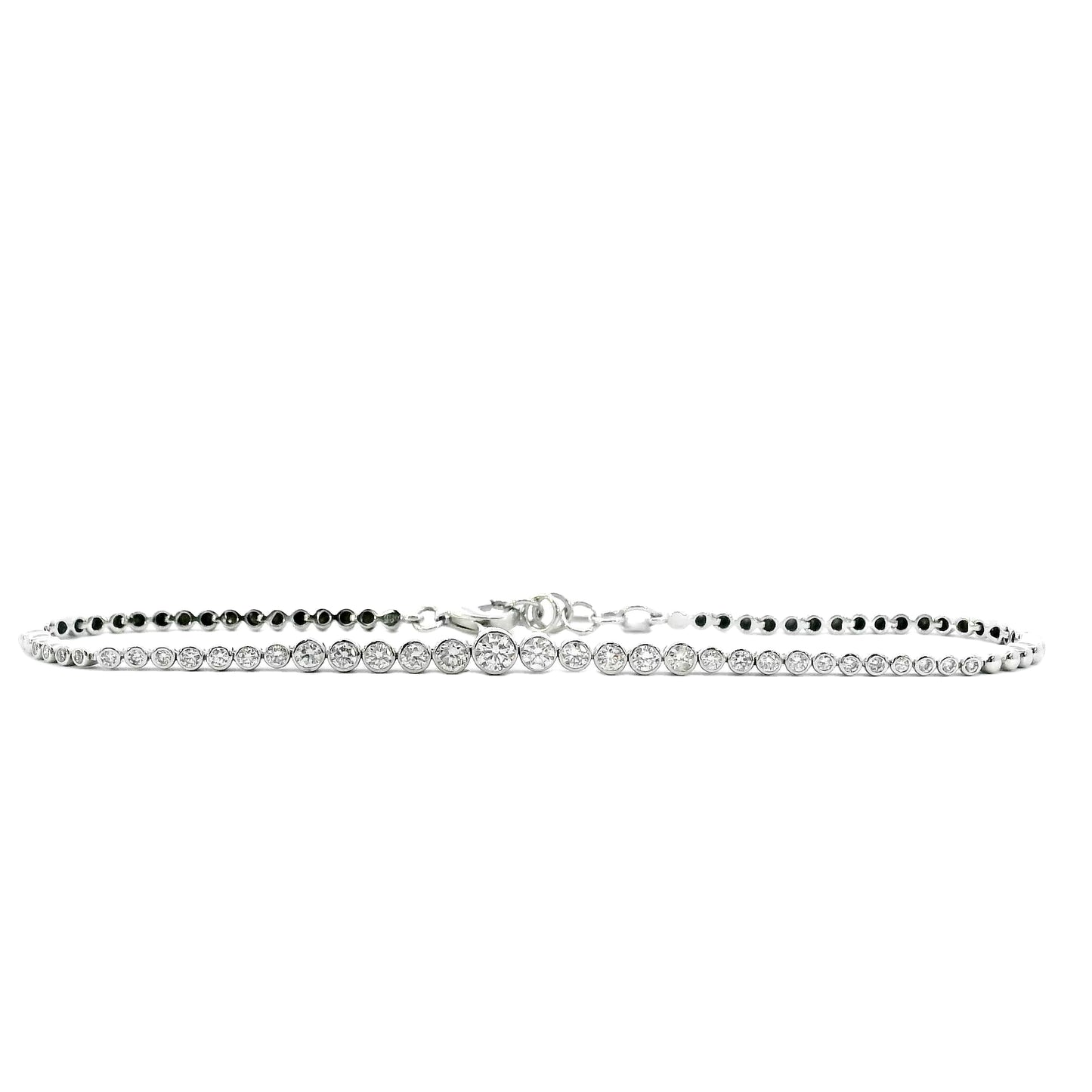 14K White Gold - Diamond Bracelet - J35482