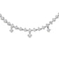 14K White gold bolo necklace set with round brilliant diamonds, item J35484 - ABC Jewelry Co
