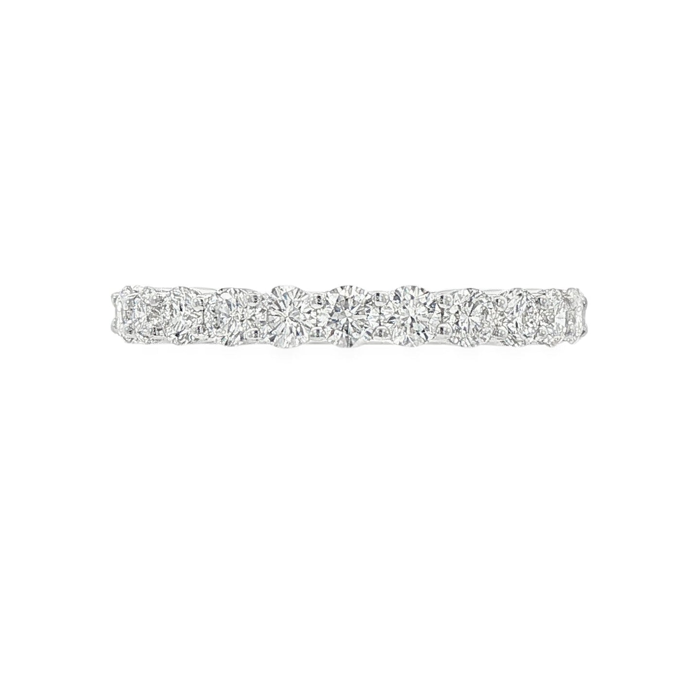 14K White gold band set with round brilliant diamonds. Item J35586 - ABC Jewelry Co. 