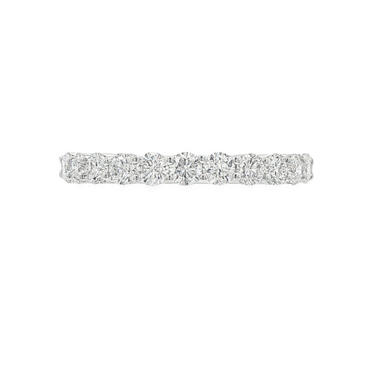 14K White gold band set with round brilliant diamonds. Item J35586 - ABC Jewelry Co. 