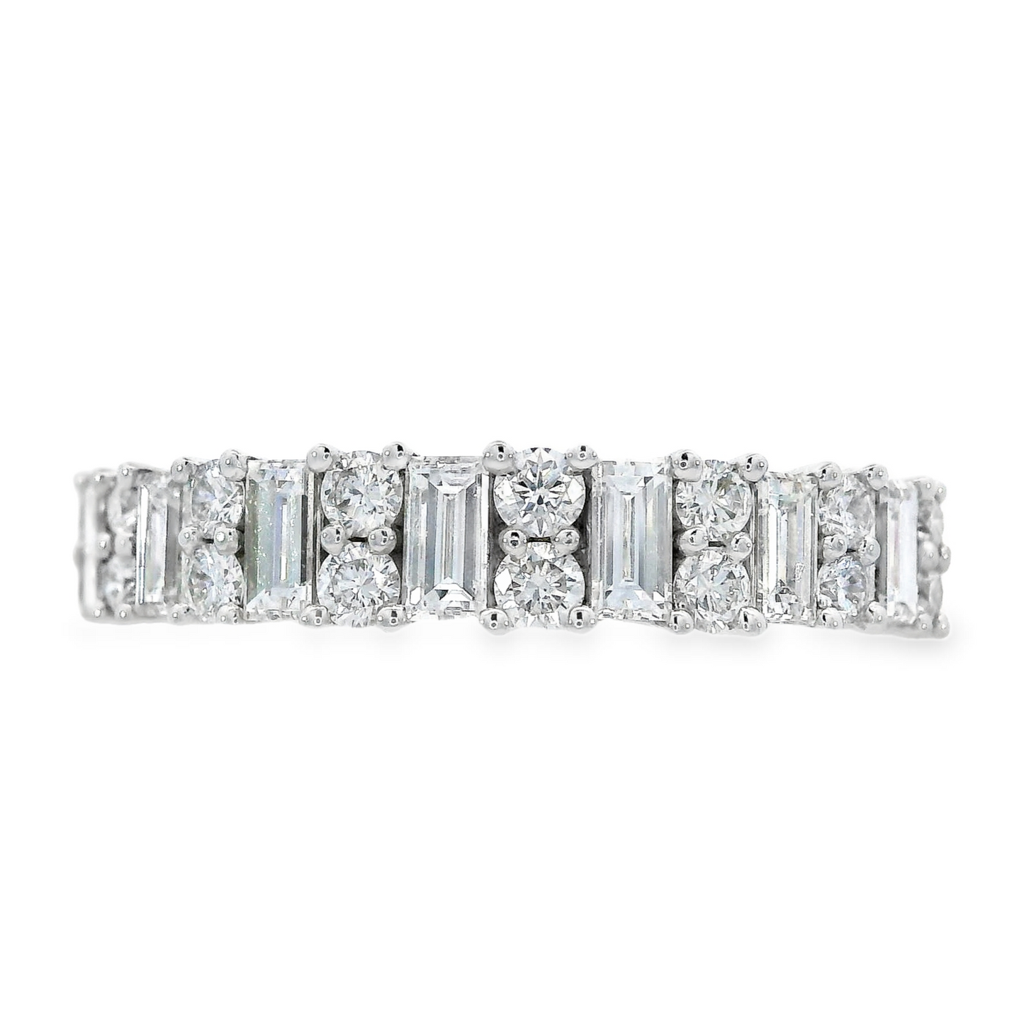 18K White Gold - Diamond Band - J35618