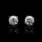 14K White gold stud earrings set with 2 round brilliant diamonds. Item J35626 - ABC Jewelry Co. 