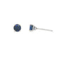 14K White gold stud earrings set with round blue sapphires. Item J35737 - ABC Jewelry Co. 