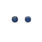 14K White gold stud earrings set with round blue sapphires. Item J35737 - ABC Jewelry Co. 