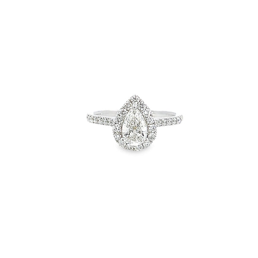 18KW Pear Shape Diamond Engagement Ring